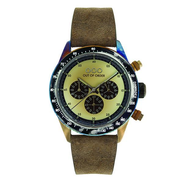 OUT OF ORDER Cronografo Brown Leather Strap